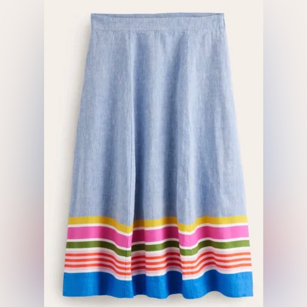 Boden Stripe Hem Skirt